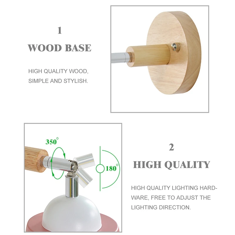 

Wooden Wall Lights Bedside Wall Lamp Bedroom Wall Light Sconce for Kitchen Modern Wall Lamp Nordic Sconces(White)