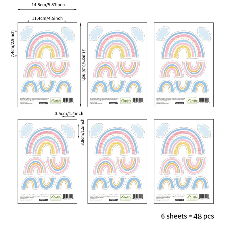 DIY Красочные Радужные облака настенные стикеры капля дождя для детской комнаты