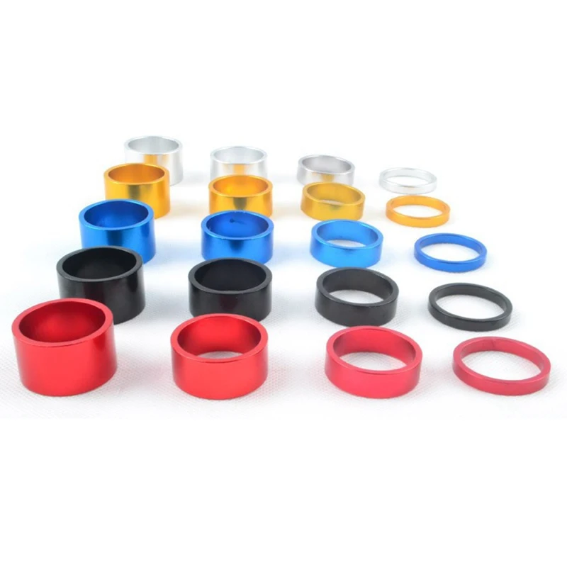 

New 4Pcs/Set 5/10/15/20mm Aluminum Alloy Headset Stem Spacer MTB 28.6mm Fork Washer Cap for Road Bike Cycling