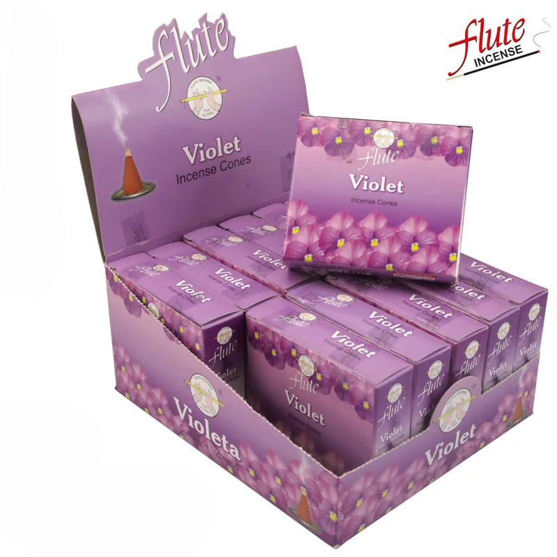 Violet Флейта 120 шт./кор. мульти-Стиль индийские Ладан конус дезодорант Защита окружающей среды ароматизатор Цветной дыма ароматизатор для дома - Аромат: Violet