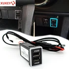Автомобильное зарядное устройство QC 3,0 с двумя USB-портами, быстрая зарядка для телефона, КПК, видеорегистратора, штекер игровой адаптер, кабель для Toyota, сисветодиодный ная светильник ка, автостайлинг