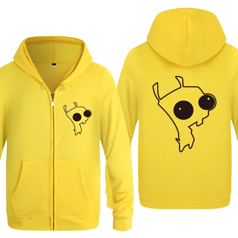 Zipper Hoodies Men Invader Zim Dog Gir Anime Cartoon Mens Hoodie Fleece Long Sleeve Man's Jacket Sweatshirt Fitness Tracksuit |