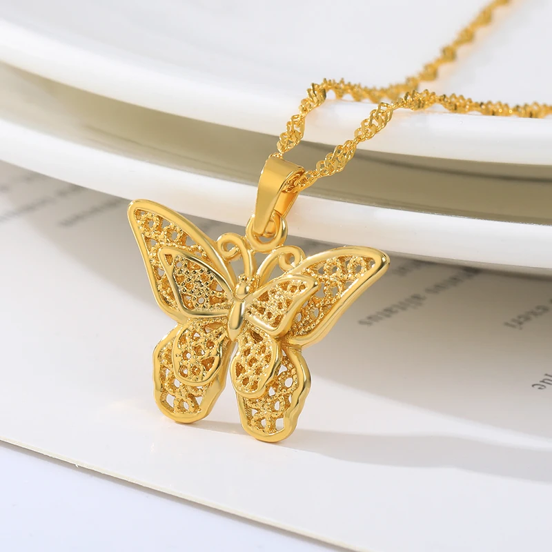 Ожерелья-бабочки в античном стиле для женщин шикарный чокер из нержавеющей стали