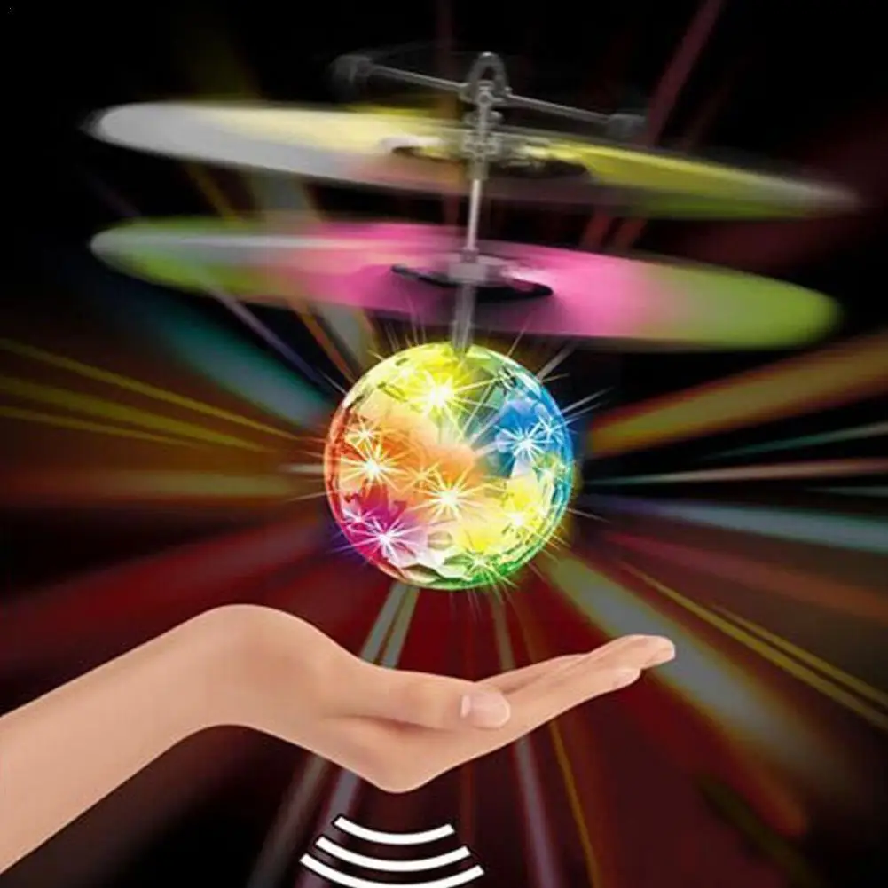

Flying Ball Glowing LED Magic Flying Ball Sensing Crystal Kids Helicopter Toys Novelty Gift Toy Induction Aircraft Luminous V8S7