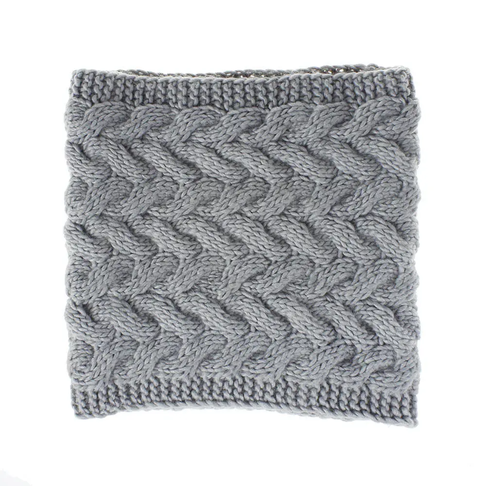 Grey scarf Зимняя женская вязаная шапка с шарфом, осенняя зимняя шапка для девочек, комплект, модная женская вязаная шапка, Балаклава, шапка из двух предметов WH106D - Цвет: Grey scarf