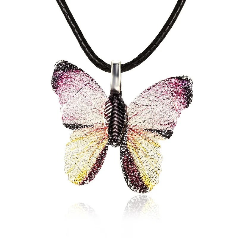 

Simple and new butterfly ladies necklace creative hundred sets of natural real leaf specimens ladies jewellery and accessories