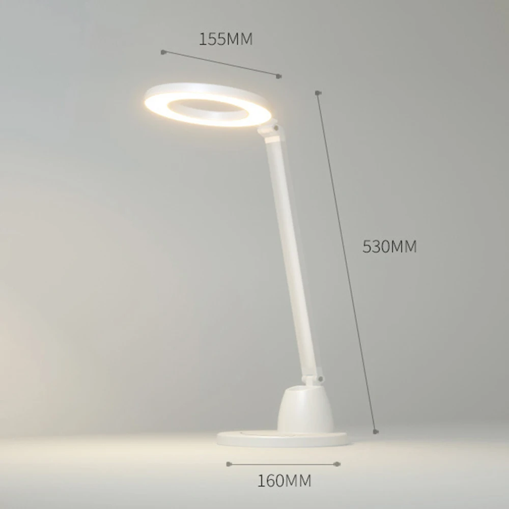 

9W 48LEDs Foldable LED Stand Desk Lamp with Pen Holder Modern Touch Dimmable Ring Eye Protection Study Reading Light Table Lamp
