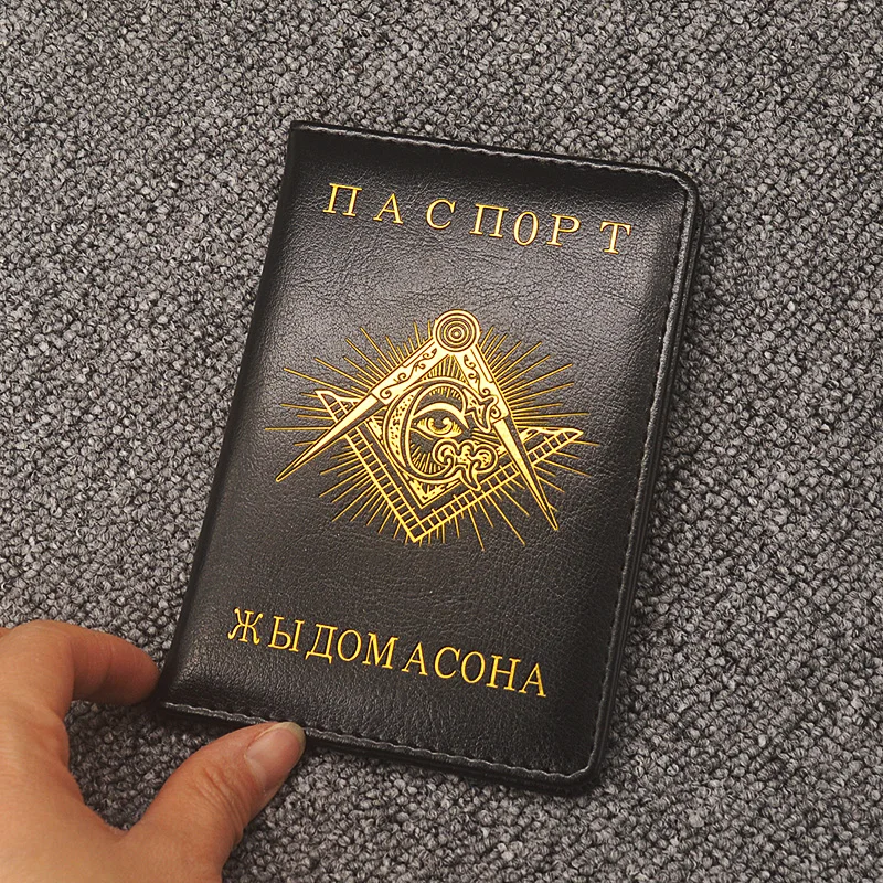 Обложка для паспорта Masonic Женская из искусственной кожи черного цвета на