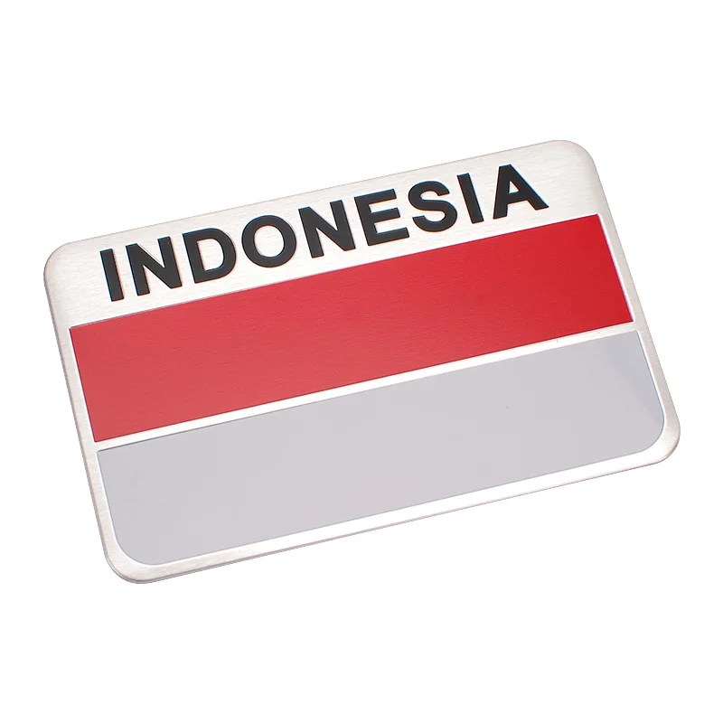 

Aluminum Alloy Indonesia National Emblem Flags Car Stickers 8x5cm
