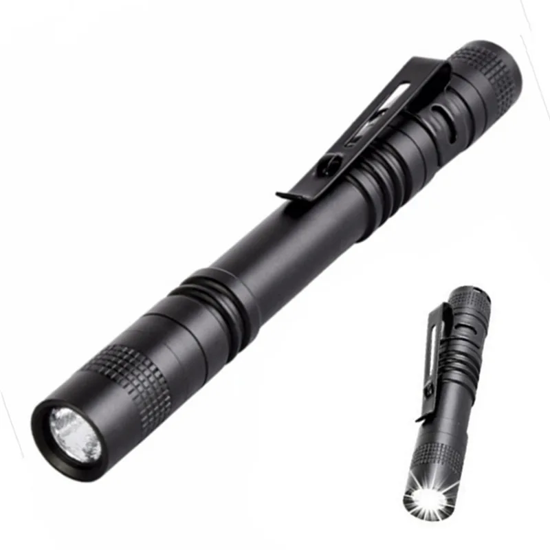 

100LM XPE White UV LED Pocket Flashlight 1Mode 395nm 365nm Detect Torch AAA Doctor Pen Light 13cm 8.8cm Mini Emergency Light
