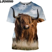 liasoso animal cattle 3d printed mens t shirt bull summer casual harajuku loose oversized sweatshirt women short slveed tops