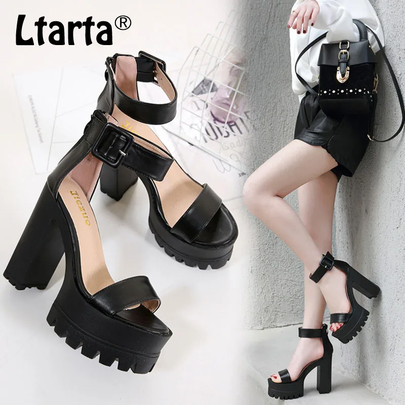 Новые Классические сандалии на высокой платформе с леопардовым принтом