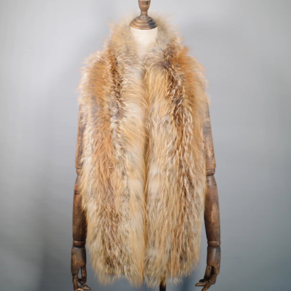 2021 длинные Стиль хорошего качества Для женщин натуральным лисьим мехом шарф