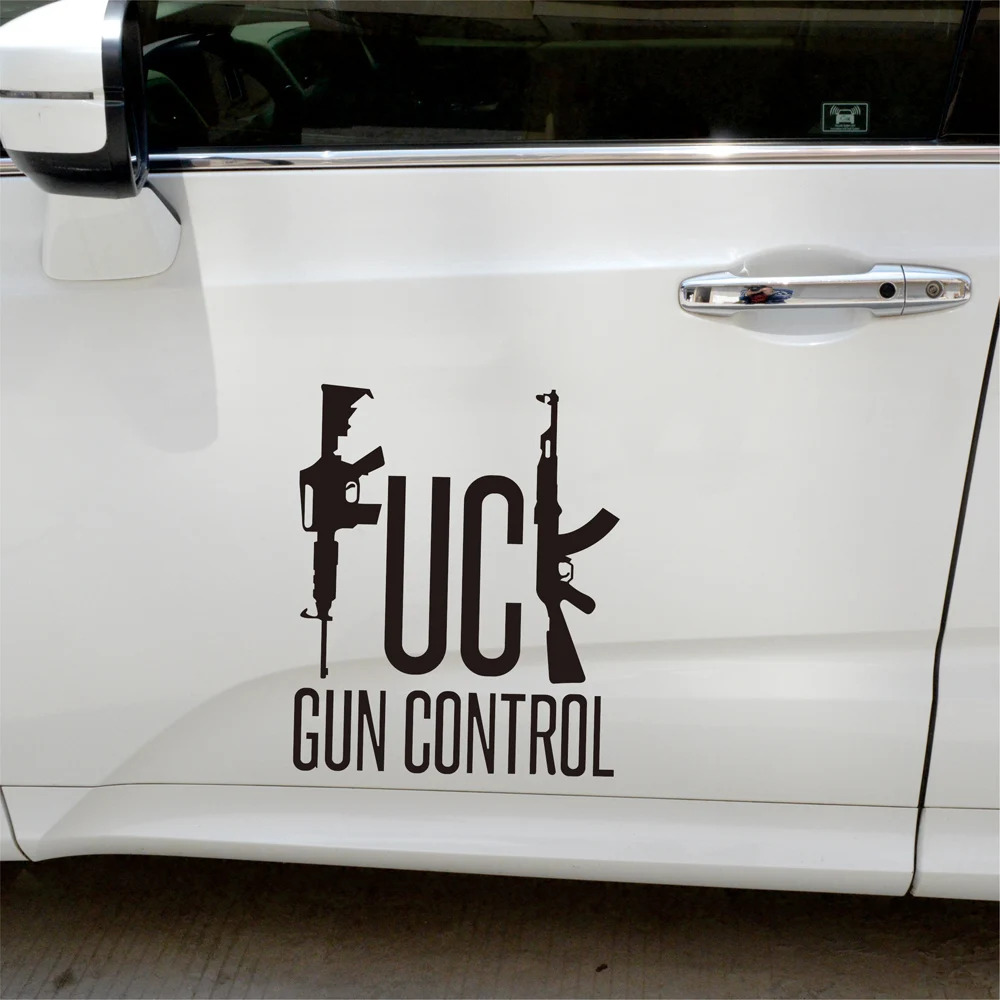 

32 x 40 CM F K Gun Control Graphic Front Windshield Decor Stickers Auto Door Customized Decal Sport Styling Car Body Sticker