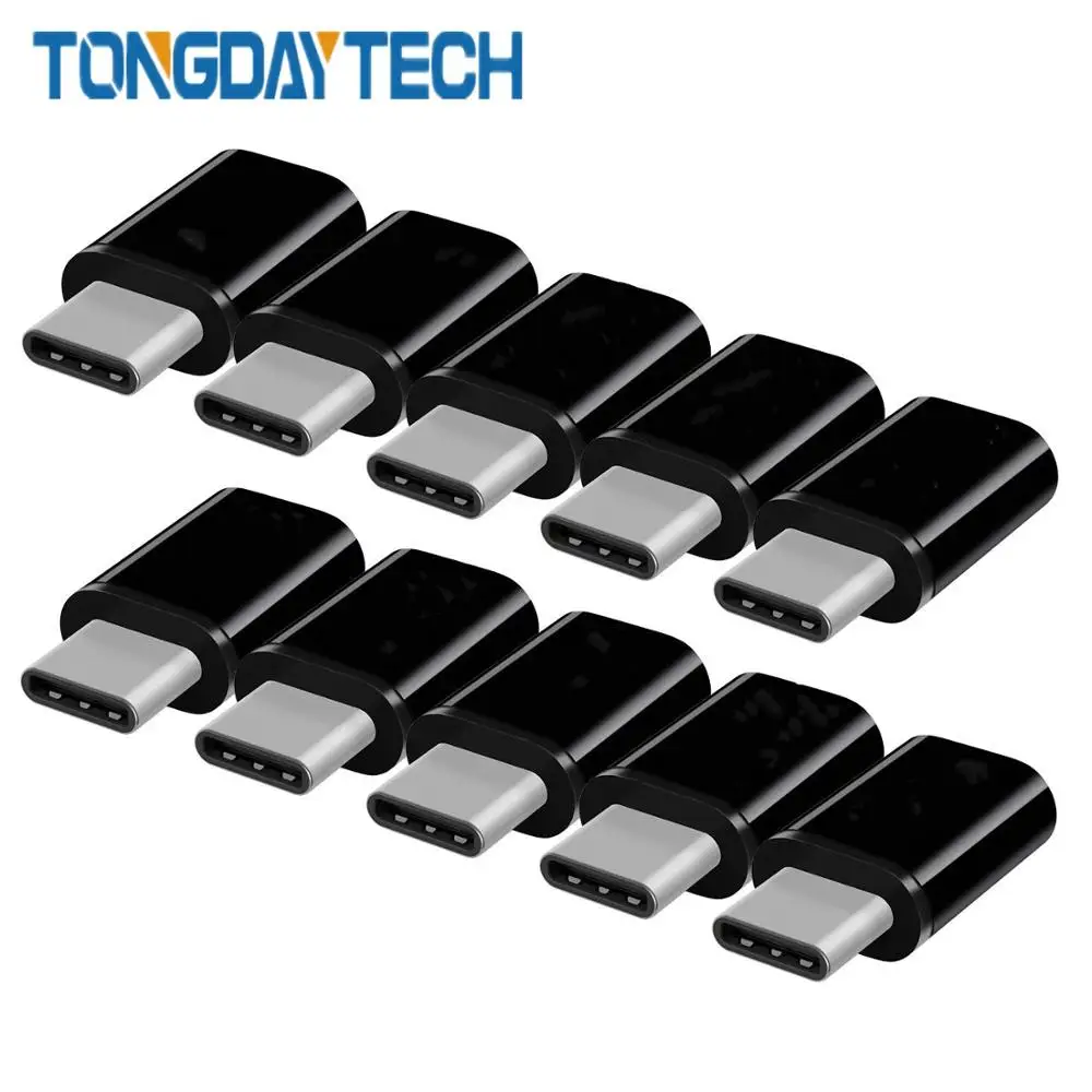 Tongdaytech 10PC type C адаптер для Micro USB Женский USB C OTG Поддержка синхронизации данных адаптер Tipo C для samsung S8 S9 S10 Plus