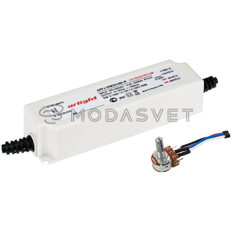 Блок питания ARPJ-DIM301400-R (42W 1400mA 0-10V) ( IP65 Пластик 2 года) | Лампы и освещение