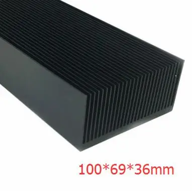 Black 100mm Большой Алюминиевый Радиатор охлаждения плавник для IC светодиодный Усилитель(черный и белый - Цвет лезвия: Black 100mm