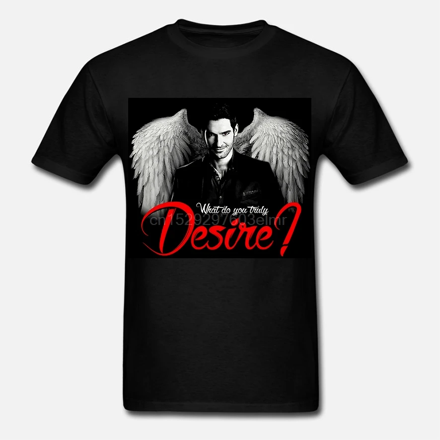Футболка Lucifer Morningstar с круглым вырезом Хлопковая мужская футболка рукавом что вы
