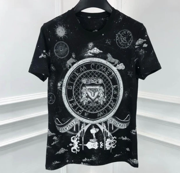 

Новинка 2020, модные мужские футболки от известного бренда 20ss, Повседневная футболка с алмазным принтом для мужчин