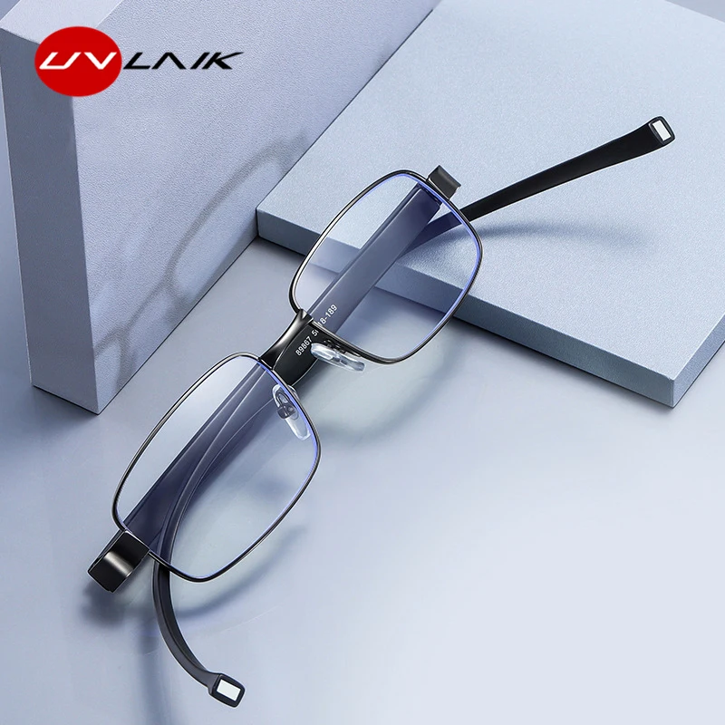 

UVLAIK Magnetic Anti Blue Light Reading Glasses Men Hanging Neck Computer Eyeglasses With Magnet Male Business Glasses Goggles