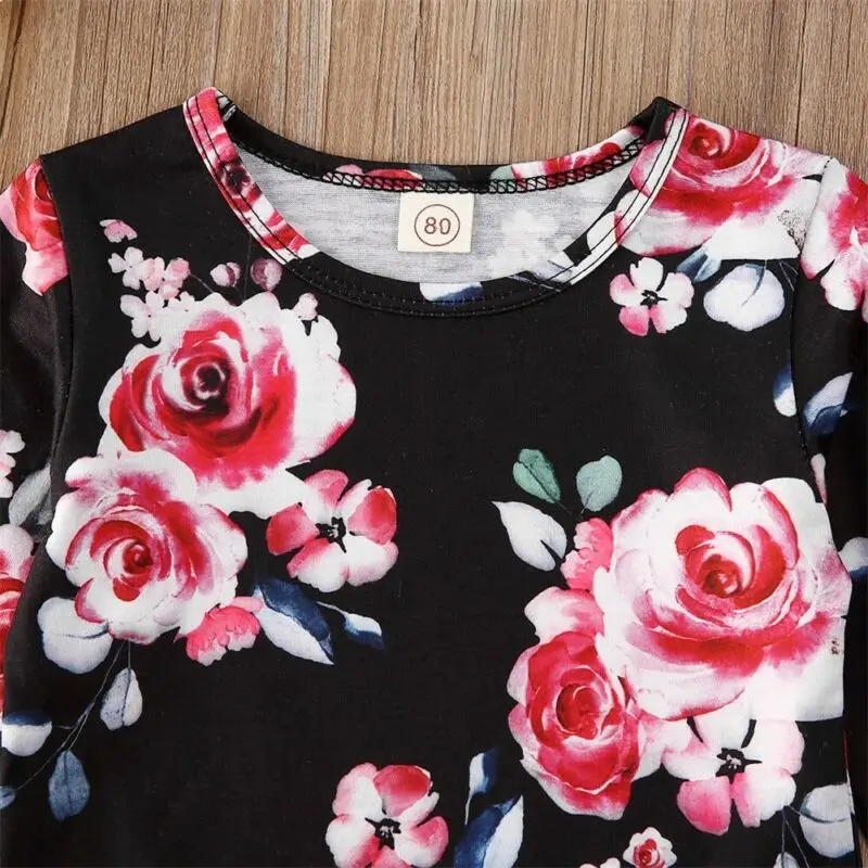 

Pudcoco Spring Autumn Fashion Newborn Kids Baby Girl Floral Long Sleeve Tops Skirt Dress Outfits Clothes