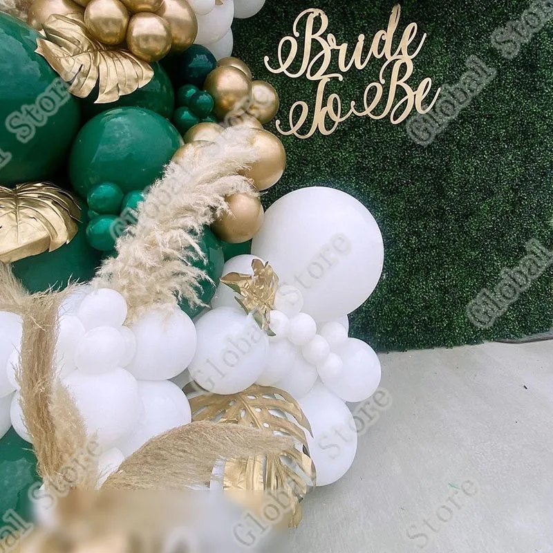 Globos de l&aacute;tex dorados, blancos, dobles, verdes y negros, guirnalda para ARCO, boda, cumplea&ntilde;os, graduaci&oacute;n, Baby Shower, decoraci&oacute;n para el hogar, 124 Uds.-3