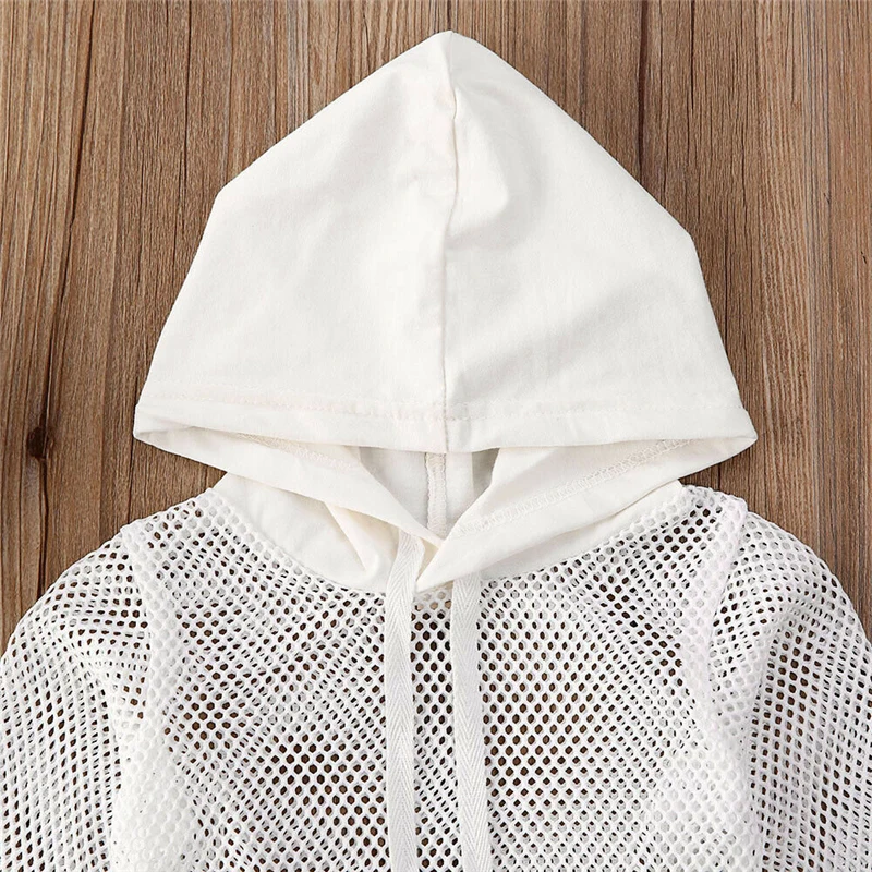 Лето 2020 одежда для маленьких девочек модная Сетчатая футболка + спортивные штаны