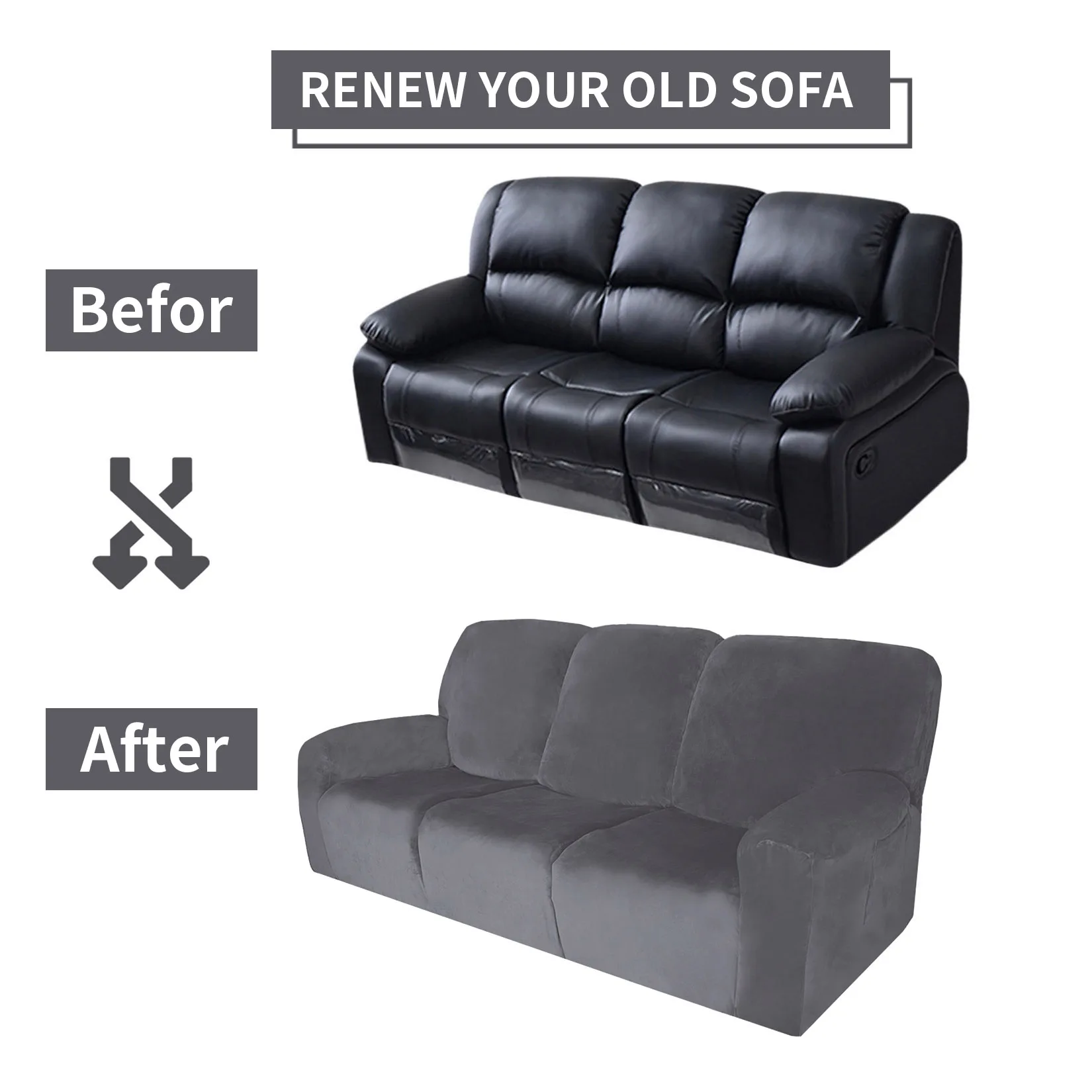 Разделение замша диван крышка все в 1/8 шт. кресло качалка охватывает включено