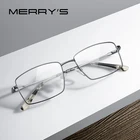 Мужские ультралегкие квадратные очки MERRYS, дизайнерские классические оправы для очков по рецепту при близорукости, из титанового сплава, S2261