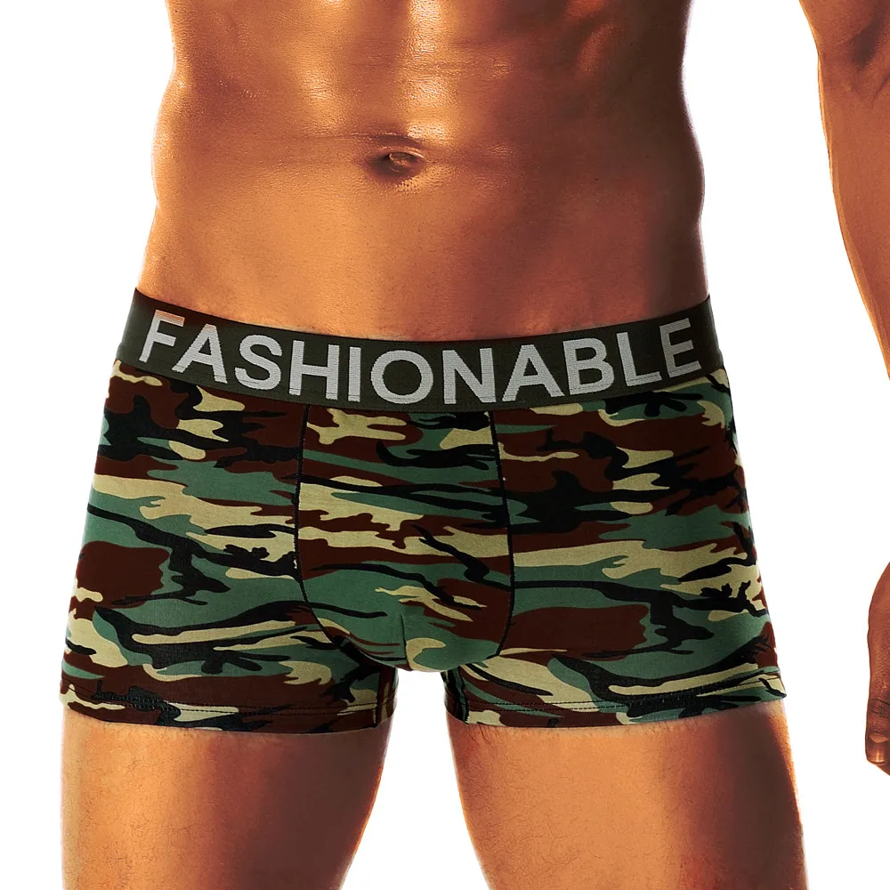 Men's Underpants Boxer Knickers Shorts Sexy Underwear Camouflage Printed Soft Breathable Men Panties | Мужская одежда