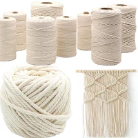 macrame cord 2345mm natural cotton twisted macrame rope string diy craft knitting making plant hangers wall hangings