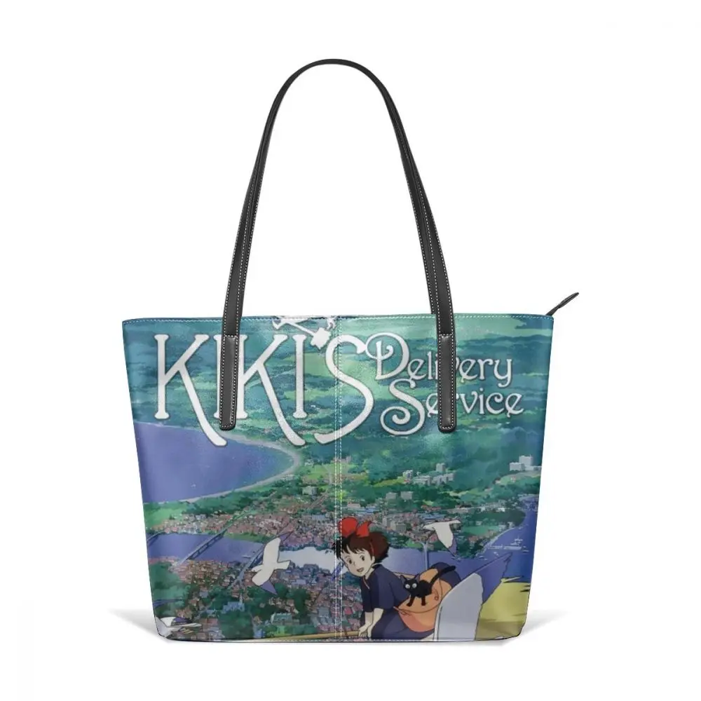 Studio Ghibli сумка Тоторо Снежная Осень Топ-ручка сумки подростковый Университет кожаная сумка Высокое качество трендовые женские сумки - Цвет: Kikis Delivery