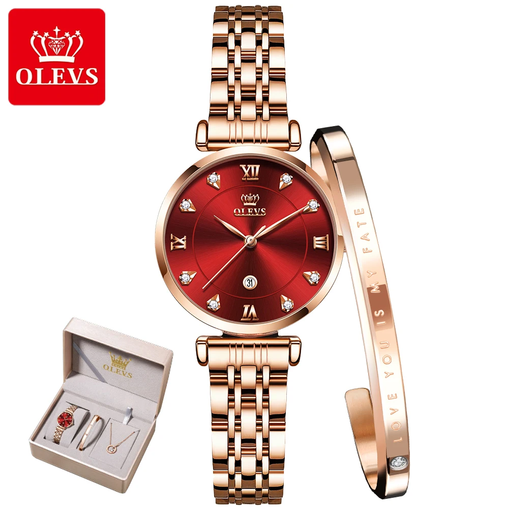 Enlarge OLEVS Women Watches Luxury Fashion Casual Waterproof Quartz Watch Rose Gold Stainless Steel Ladies Wrist Watch relogio feminino