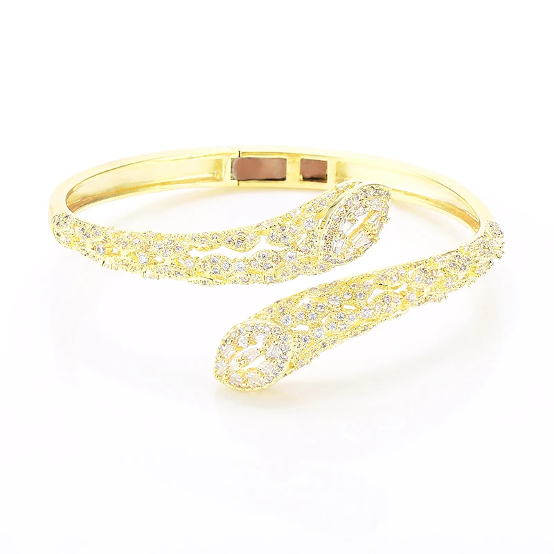 Роскошные золотые браслеты модное В Форме Змеи Браслеты кольца для магазина Dubai