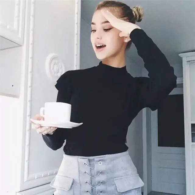 Элегантный вязаный свитер с открытыми плечами Женский Повседневный волнистым