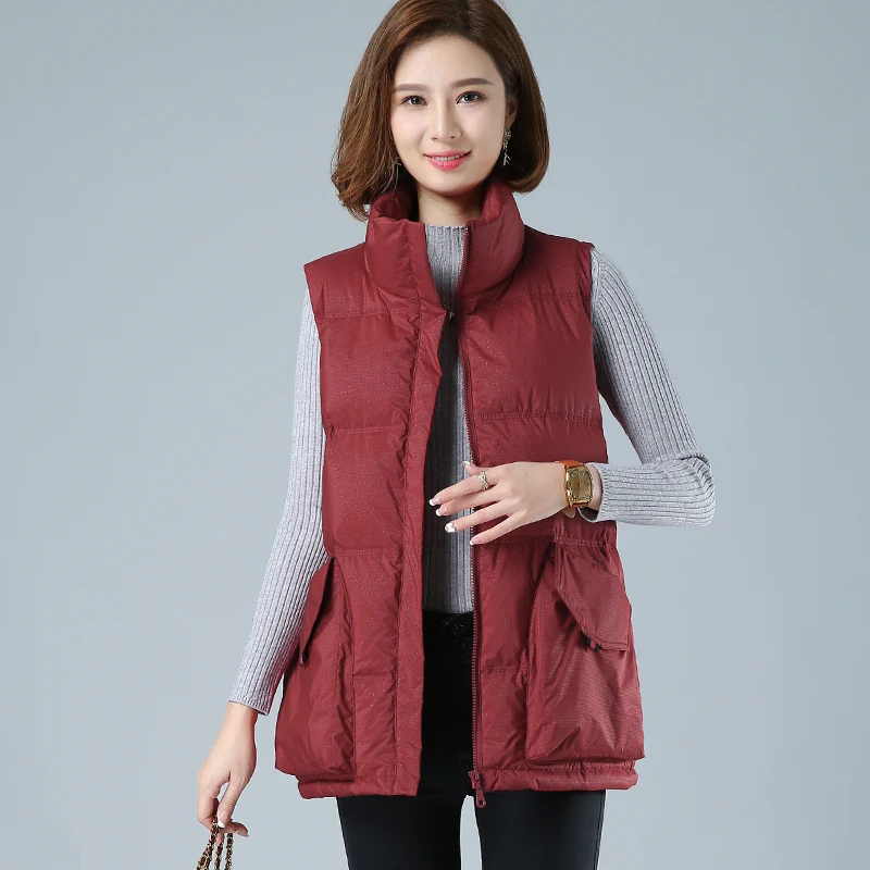 Down Cotton Vest Women's Stand-Up Collar 2021 Autumn And Winter New Fashion Thick Casual Loose Jacket Female Waistcoat
