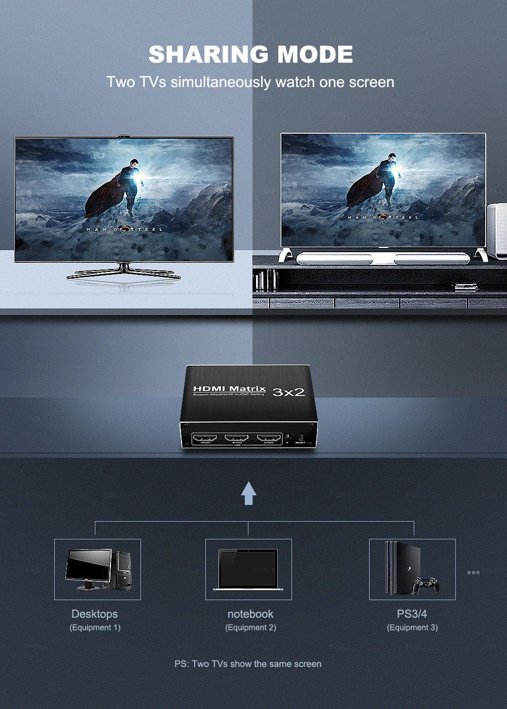 4k 60Hz HDMI матрица 3 в 2 Выход HDMI переключатель 2,0 HDR 3x2 аудио экстрактор ARC для xbox HDTV PS3 PS4 проектор разветвитель концентратор