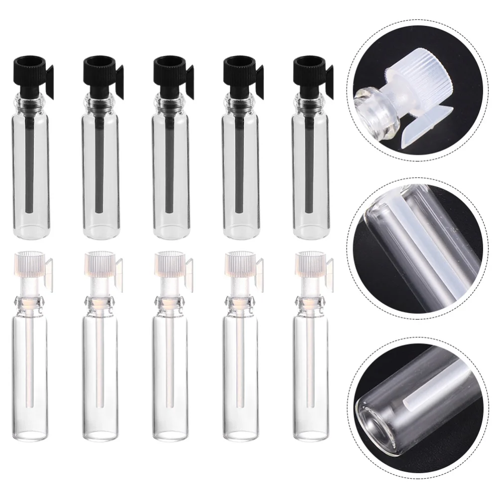 

100pcs Useful 1ml Empty Bottles Glass Perfume Bottles Portable Makeup Holders