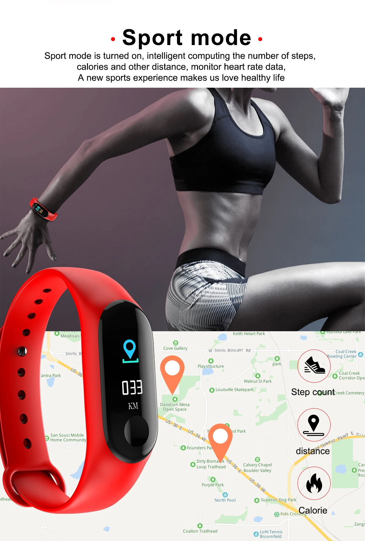 2019 M3 Смарт-часы монитор сердечного ритма фитнес-трекер Smartwatch цветной экран
