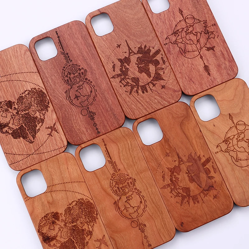 

Wooden Slim Case Cover Global Travel Plane Love Funny For iPhone 14 14ProMax 14Plus 13Promax 13 12 11 Phone Cover