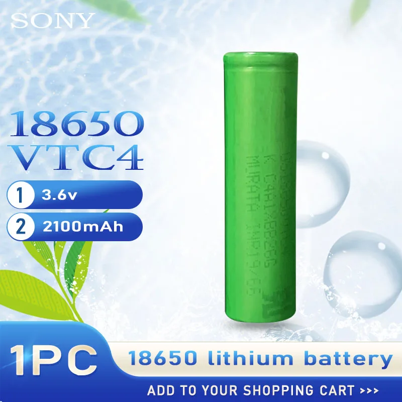 Литиевая аккумуляторная батарея VTC4 100% оригинал 3 6 В 18650 2100 мА · ч для Sony с высоким