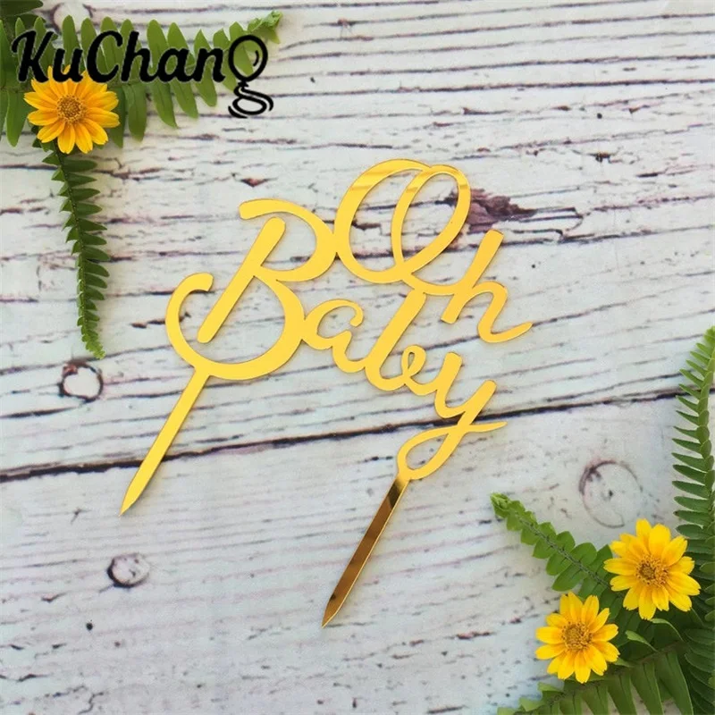 Золотой розовый акриловый Топпер для торта украшение вечерние десерт милые