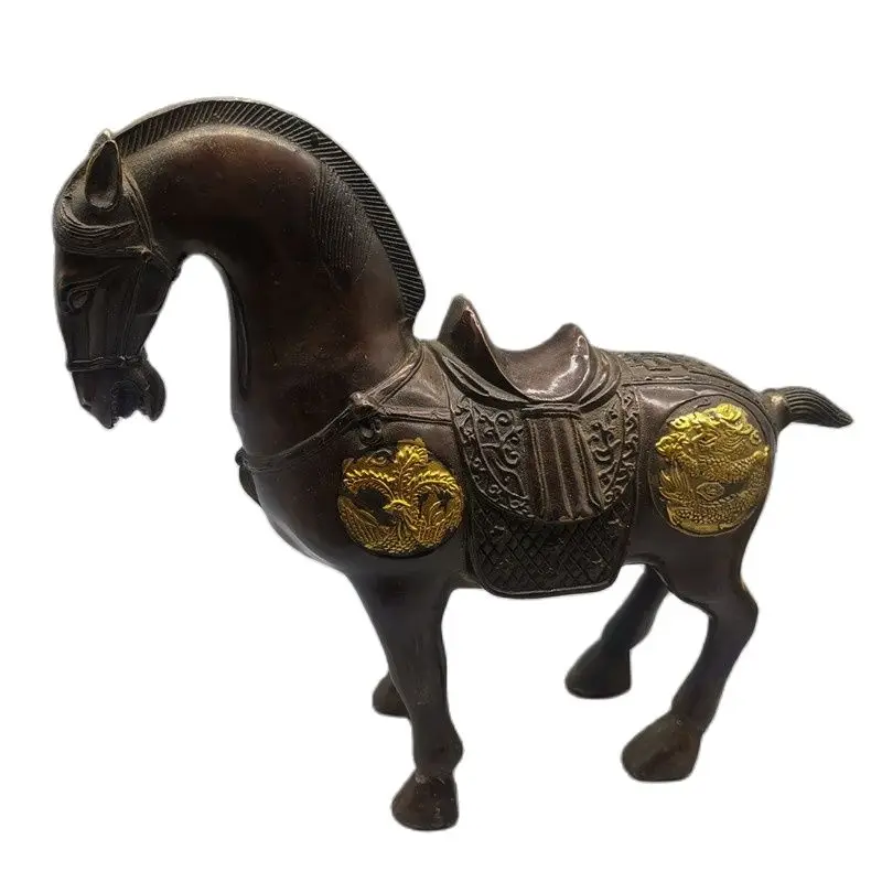 

Китайская старинная Бронзовая статуя из красной меди Liujinma