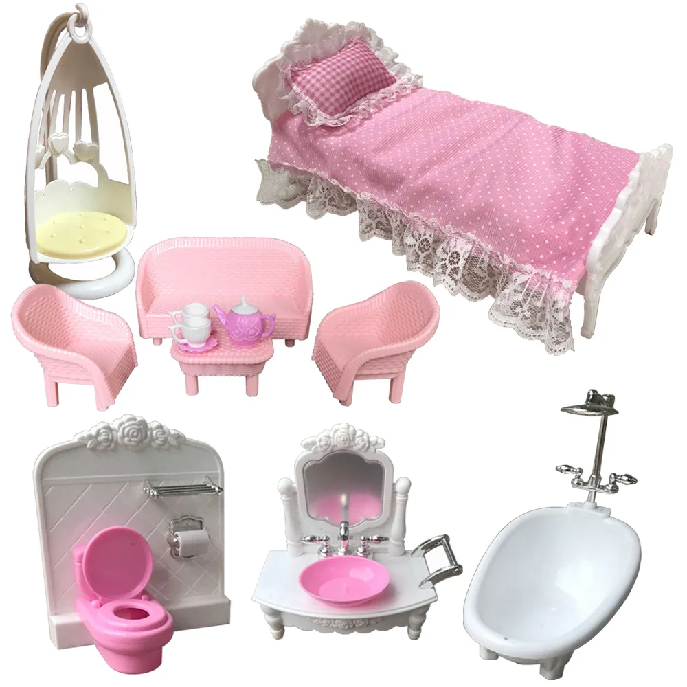 Аксессуары для кукол Барби подвесное кресло в европейском стиле кровати ванной