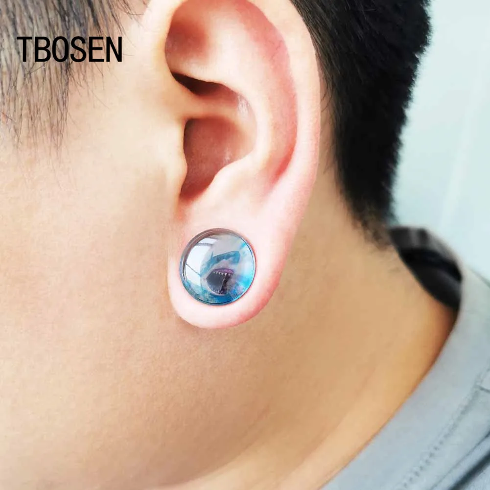 

Transparent Acylic Ear Piercing Plug Tunnels Ear Strechers Studs Shark Logo Mutil Size For Choose Sell In Pair With High Quality