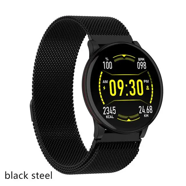 Black steel W9 модные умные мужские часы, пульсометр, кровяное давление, мониторинг кислорода в крови, фитнес-отслеживание, IP67, водонепроницаемые напоминания о сообщениях - Цвет: Black steel