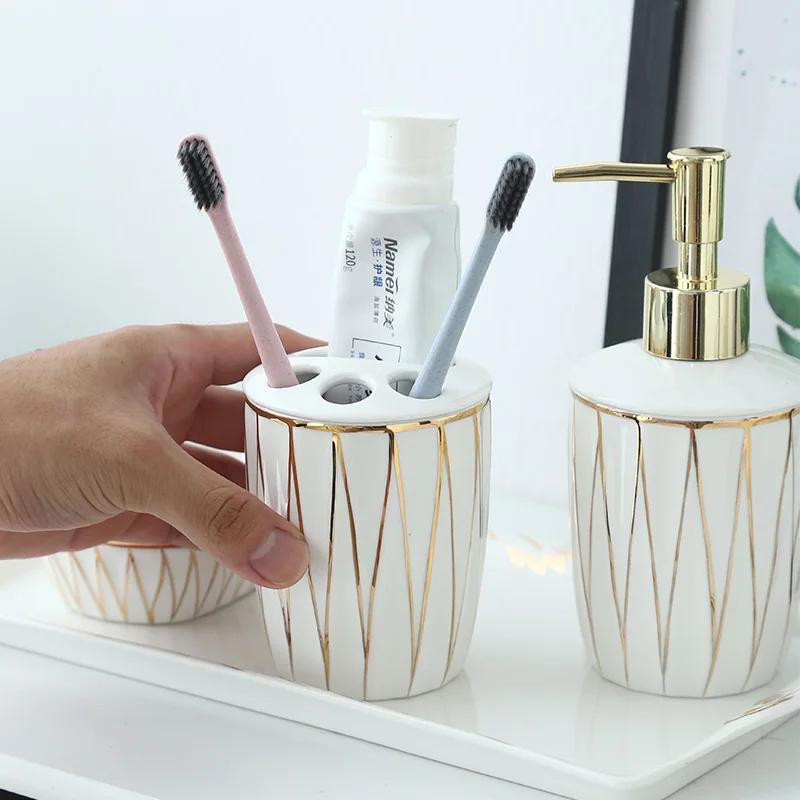 Набор гигиенических принадлежностей для ванной комнаты керамический держатель