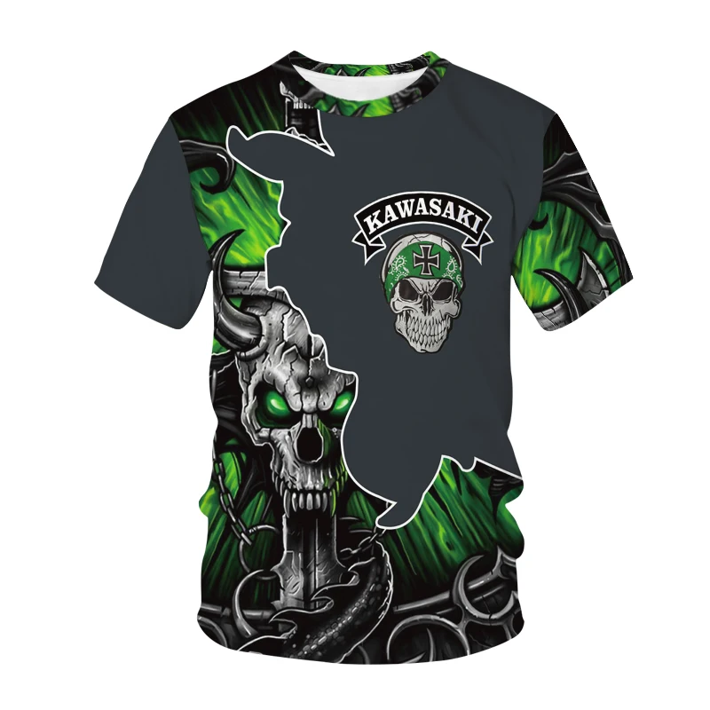 

Men's Summer Short-Sleeved T-Shirt Tops 2021 New Horror Theme Style Pattern Loose Large Size Fashion Trend