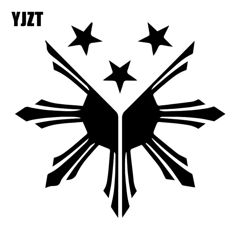 

YJZT 16.7X15.5CM Sun Stars Art Window Trunk Decoration Vinyl Car Sticker Accessories C25-1086