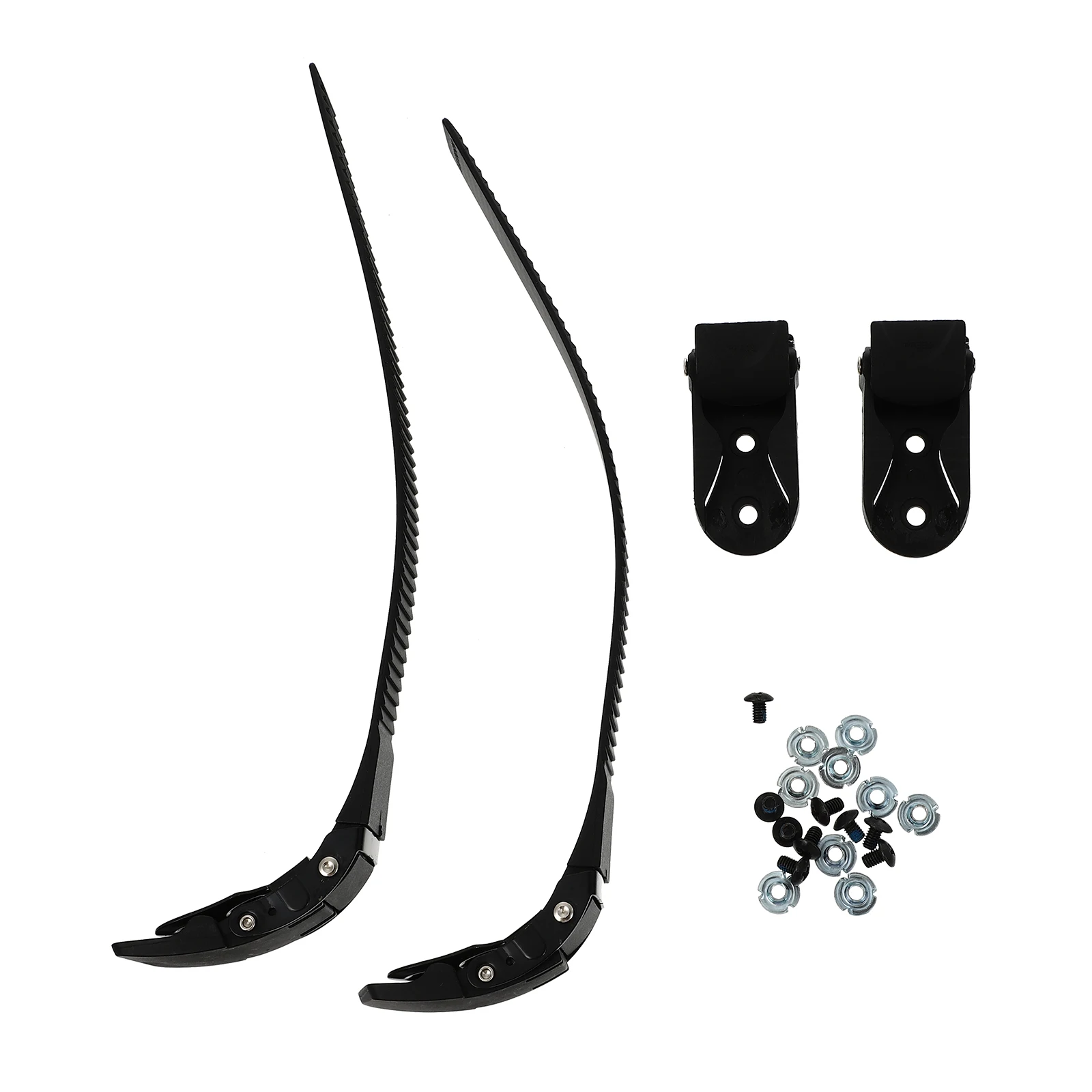 

2 Set of Practical Roller Skate Shoes Bar Buckle Strap Belts Skating Accessories (Black)